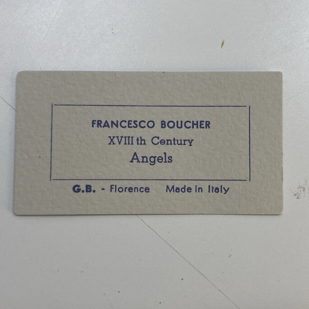 Vtg Handmade Italy Gold‎ Leaf Wood Trinket Box Franceso Boucher 